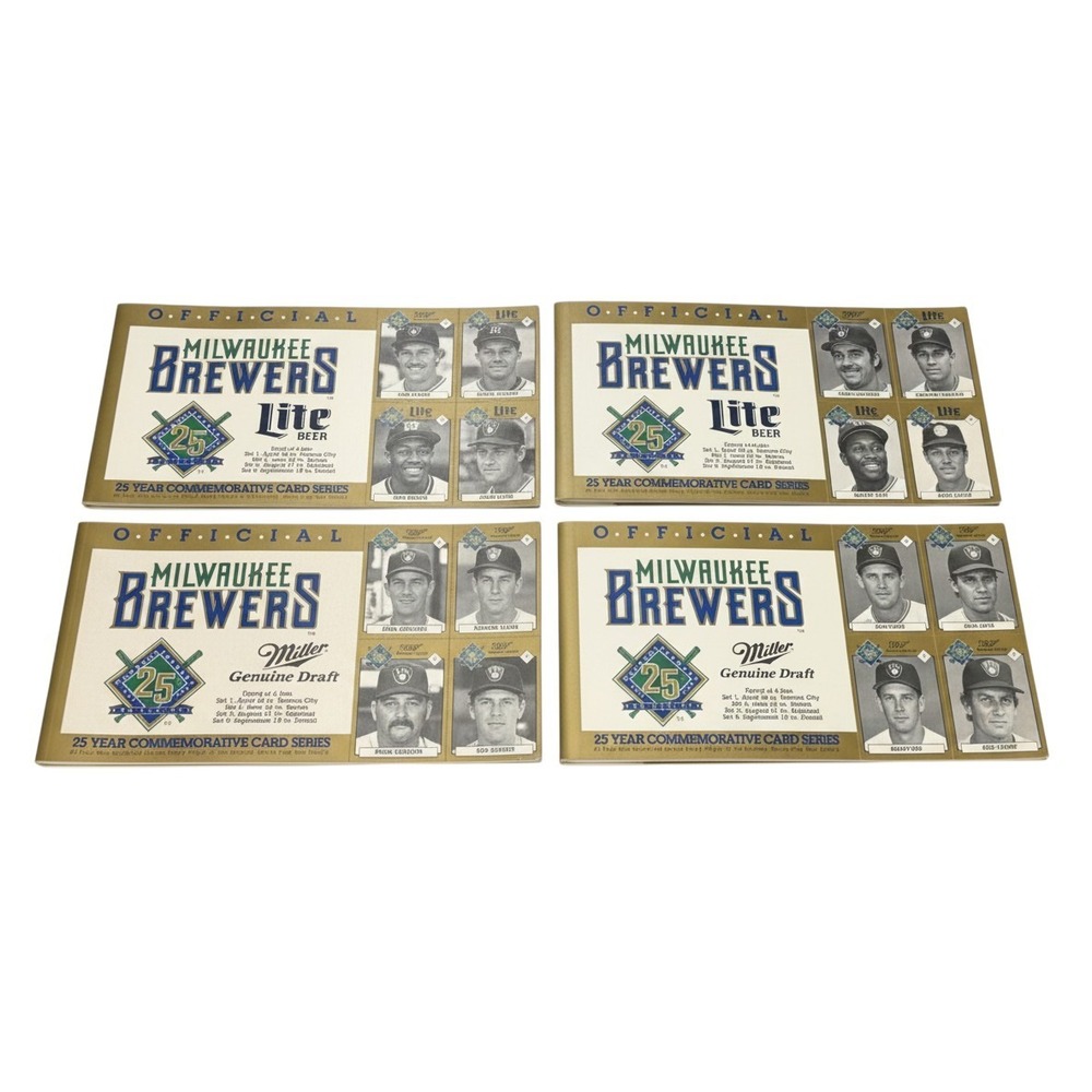 VTG Official 1994 Milwaukee Brewers 25 Year Card Series Set 1-4 Commemorative